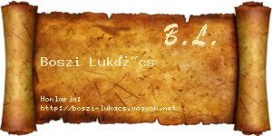 Boszi Lukács névjegykártya